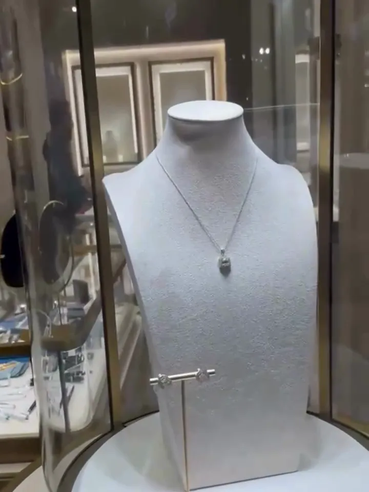 A pendant on display inside the new Bryanston Jewellers shop