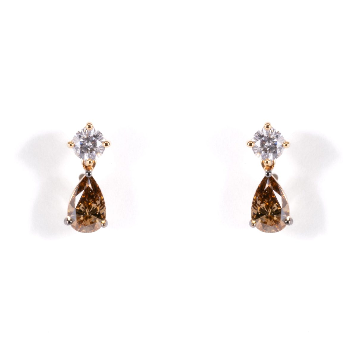 Rose Gold Congac & Diamond Studs