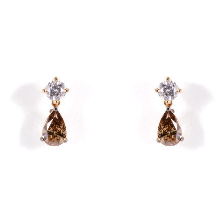 Rose Gold Congac & Diamond Studs