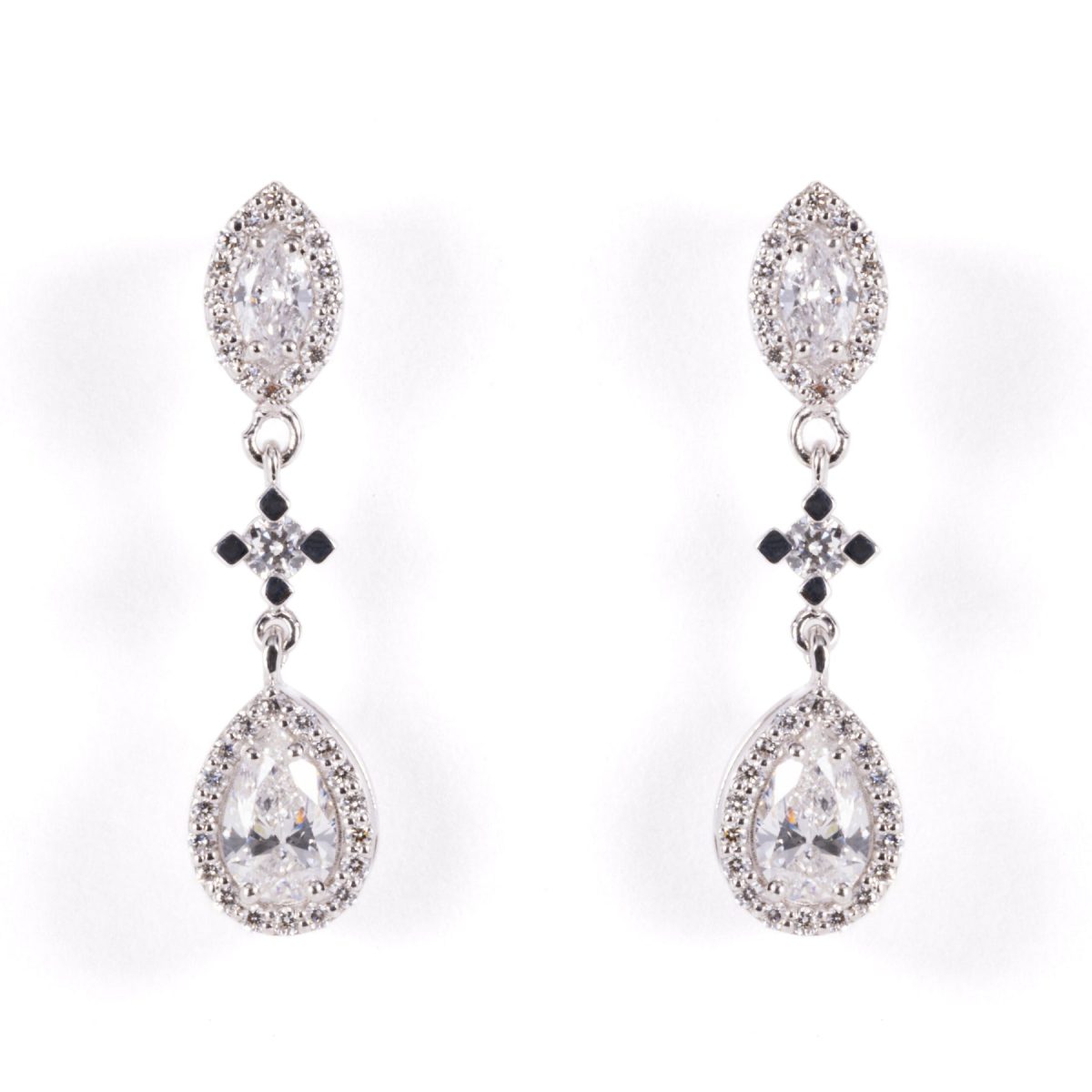 White Gold Pear Shaped Diamond Earrings