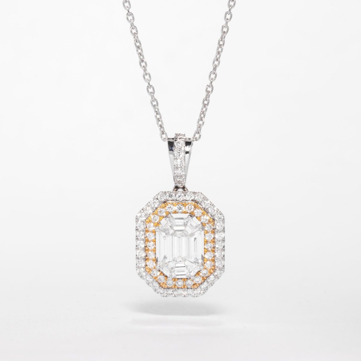 Emerald Cut Diamond Pendant