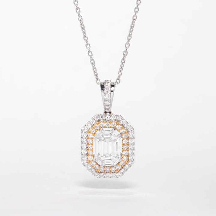 Emerald Cut Diamond Pendant