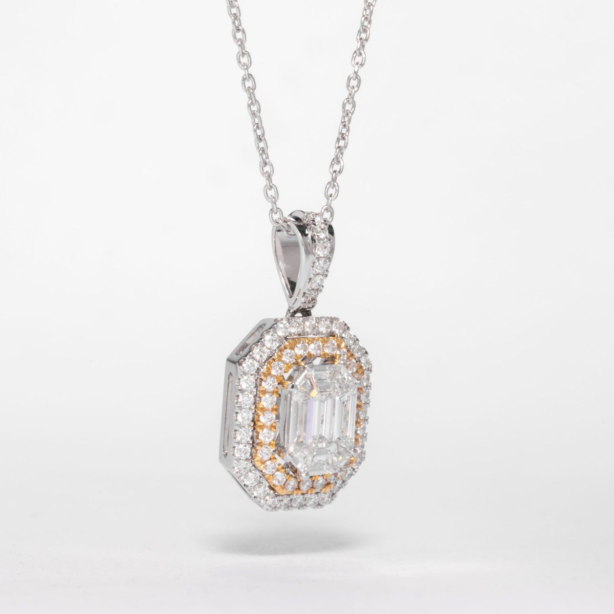 Emerald Cut Diamond Pendant – view 2