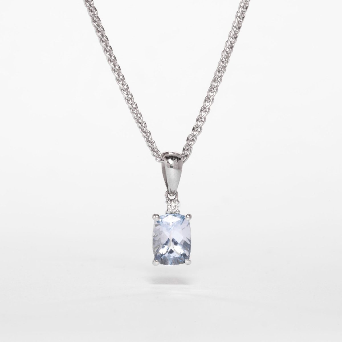 Aquamarine & Diamond Pendant