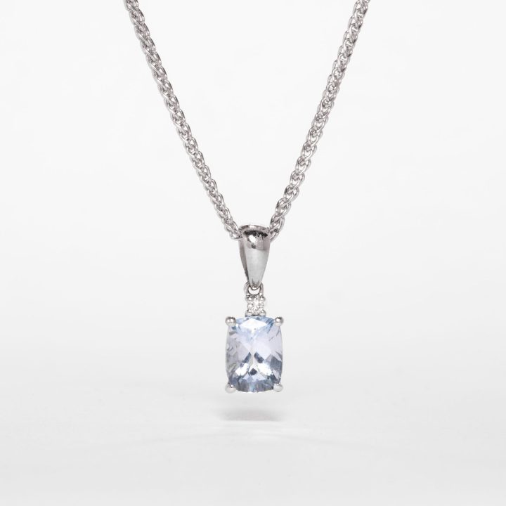 Aquamarine & Diamond Pendant