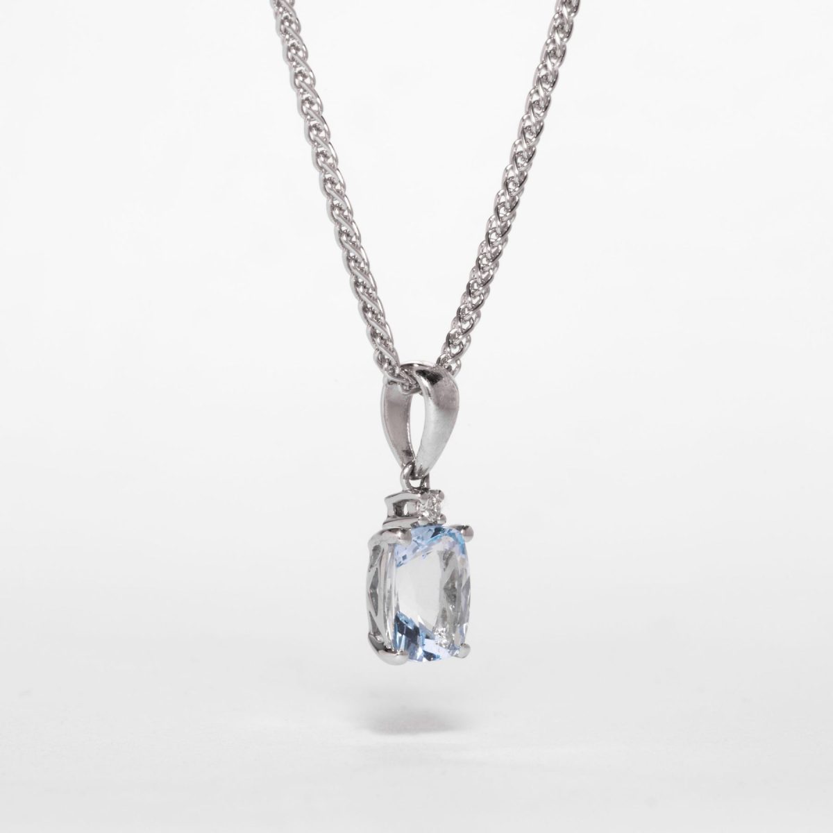 Aquamarine & Diamond Pendant – view 2