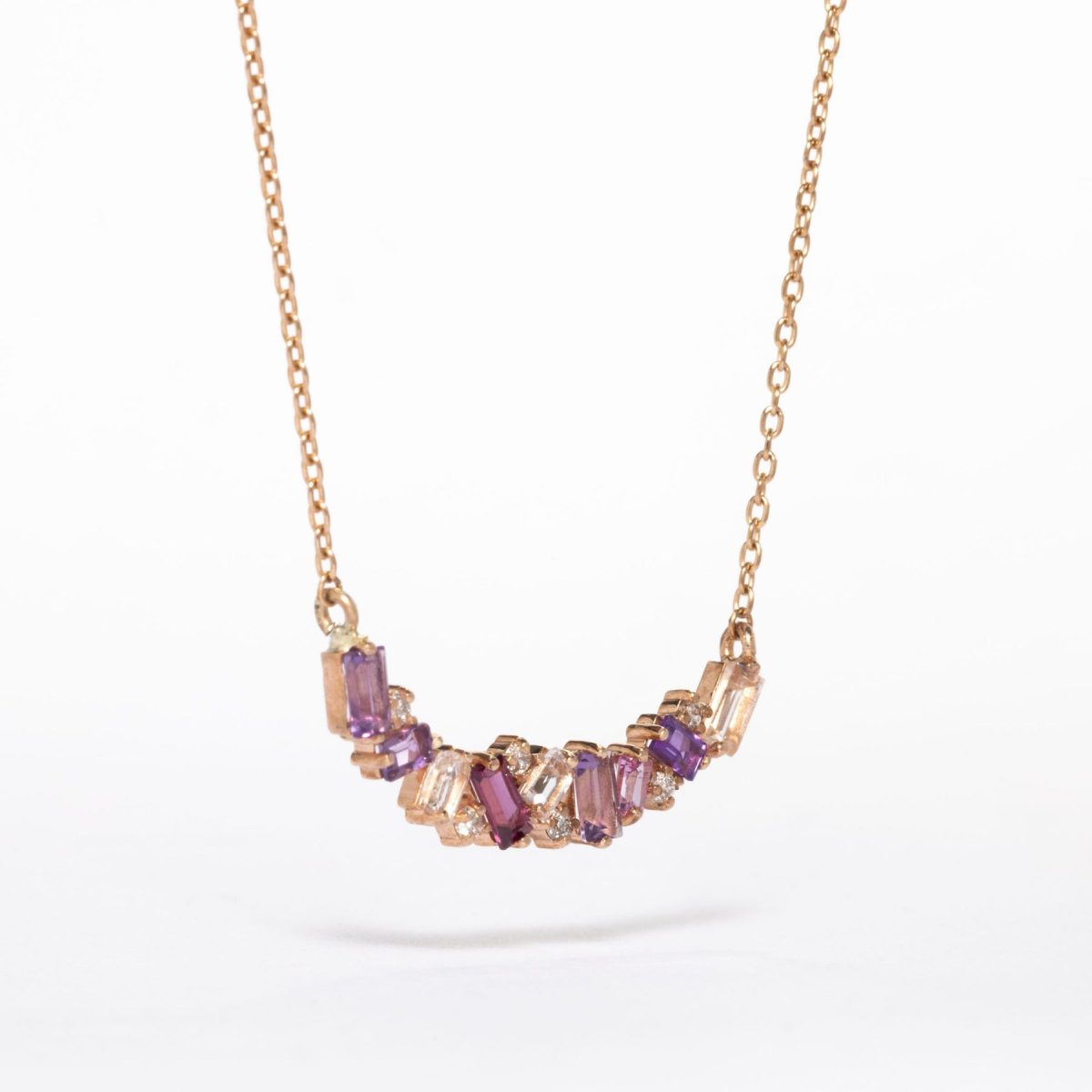 Multicoloured Sapphire & Diamond Pendant – view 2