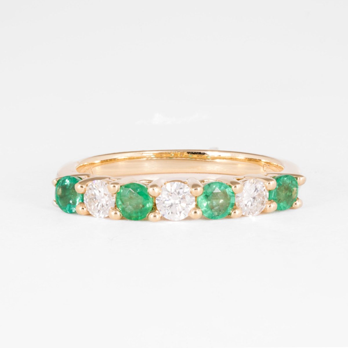 Diamond And Emerald Eternity Ring – view 3