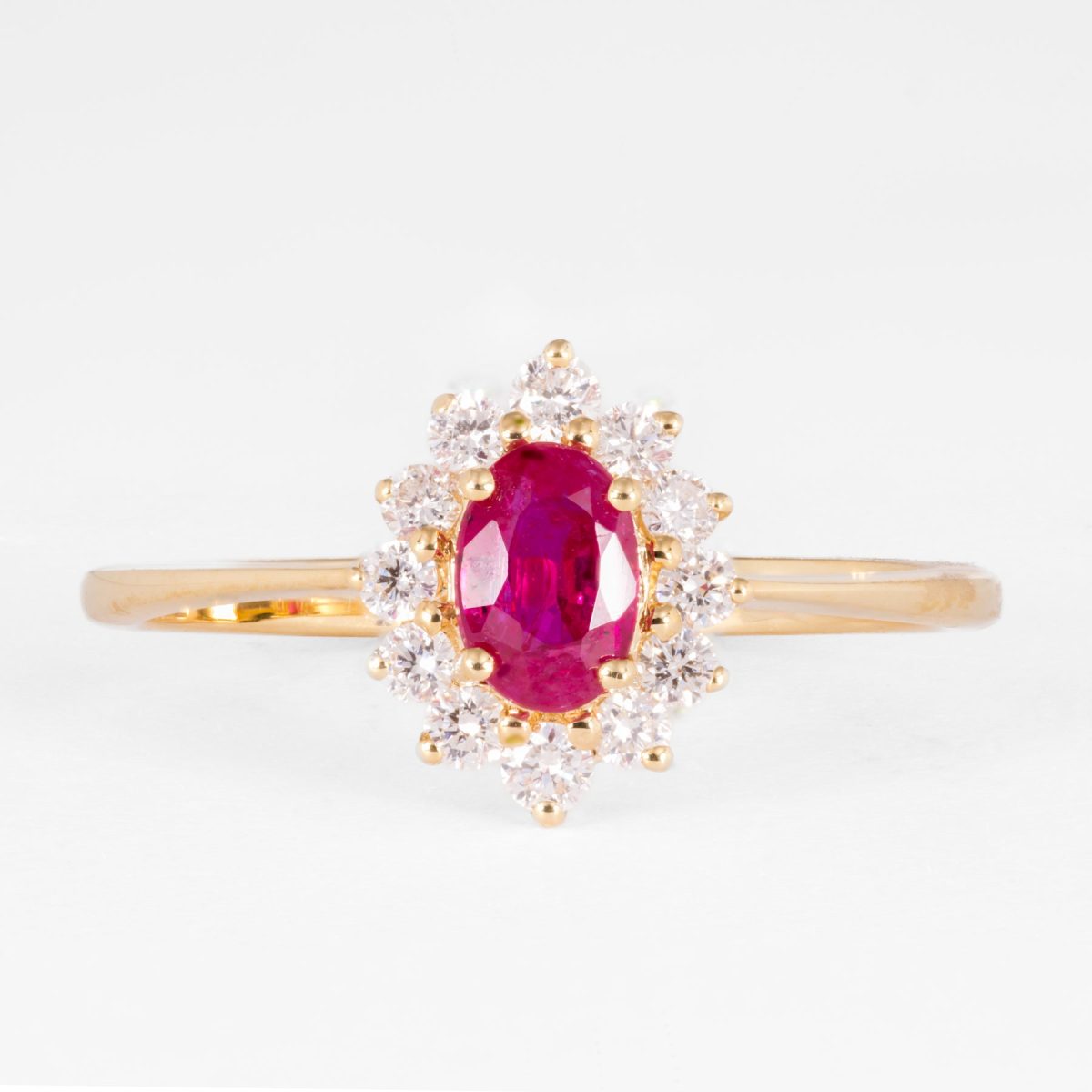Ruby And Diamonds Cluster Ring – view 3