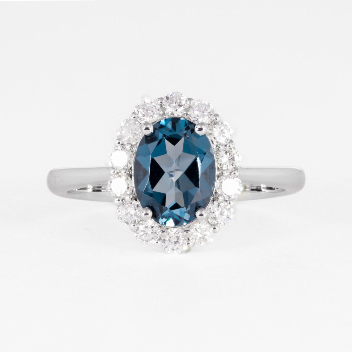 Oval London Blue Topaz Cluster Ring – view 3