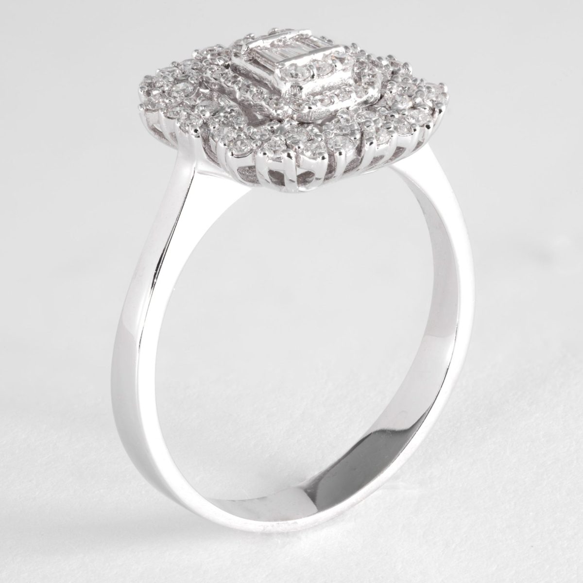 Baguette Diamond Cluster Ring