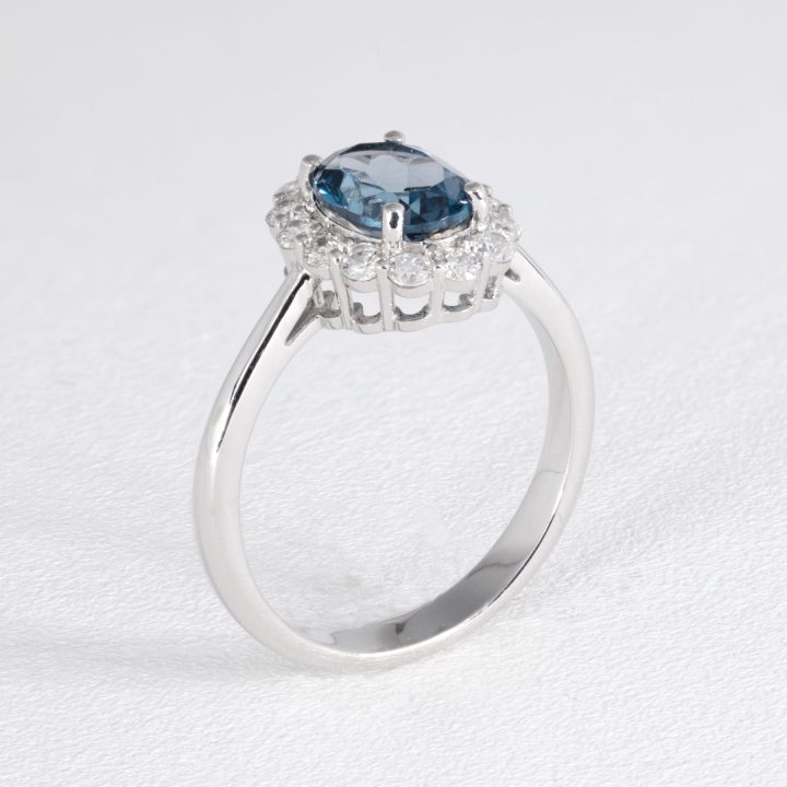 Oval London Blue Topaz Cluster Ring