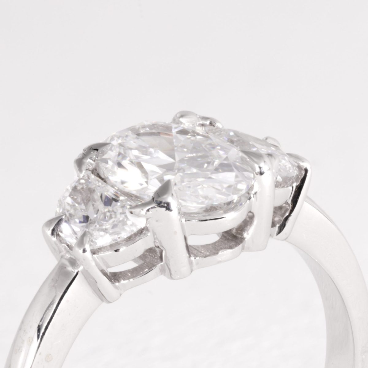 Oval Trilogy Diamond Ring – view 2