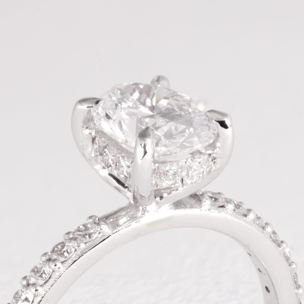 Oval Diamond Solitaire Ring – view 2