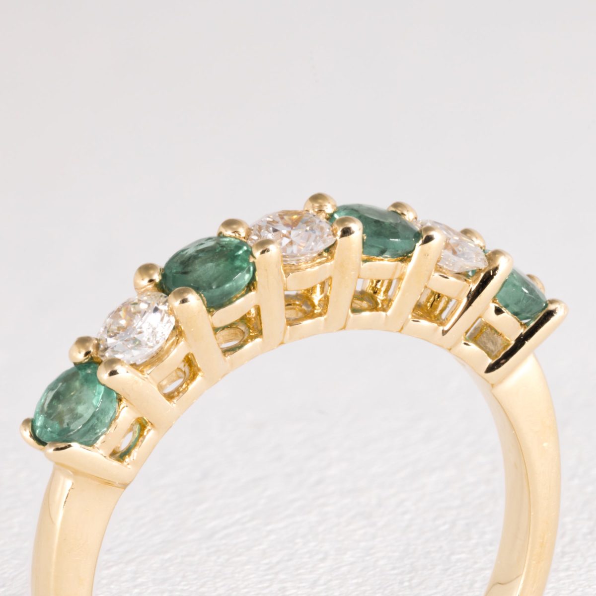 Diamond And Emerald Eternity Ring – view 2