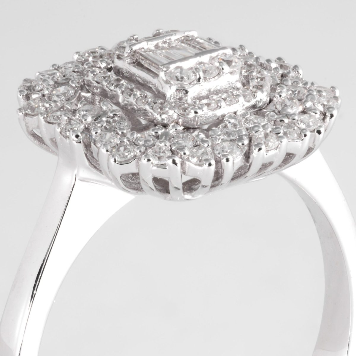 Baguette Diamond Cluster Ring – view 2