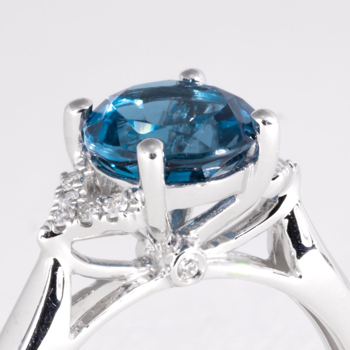 London Blue Topaz And Diamond Ring – view 2