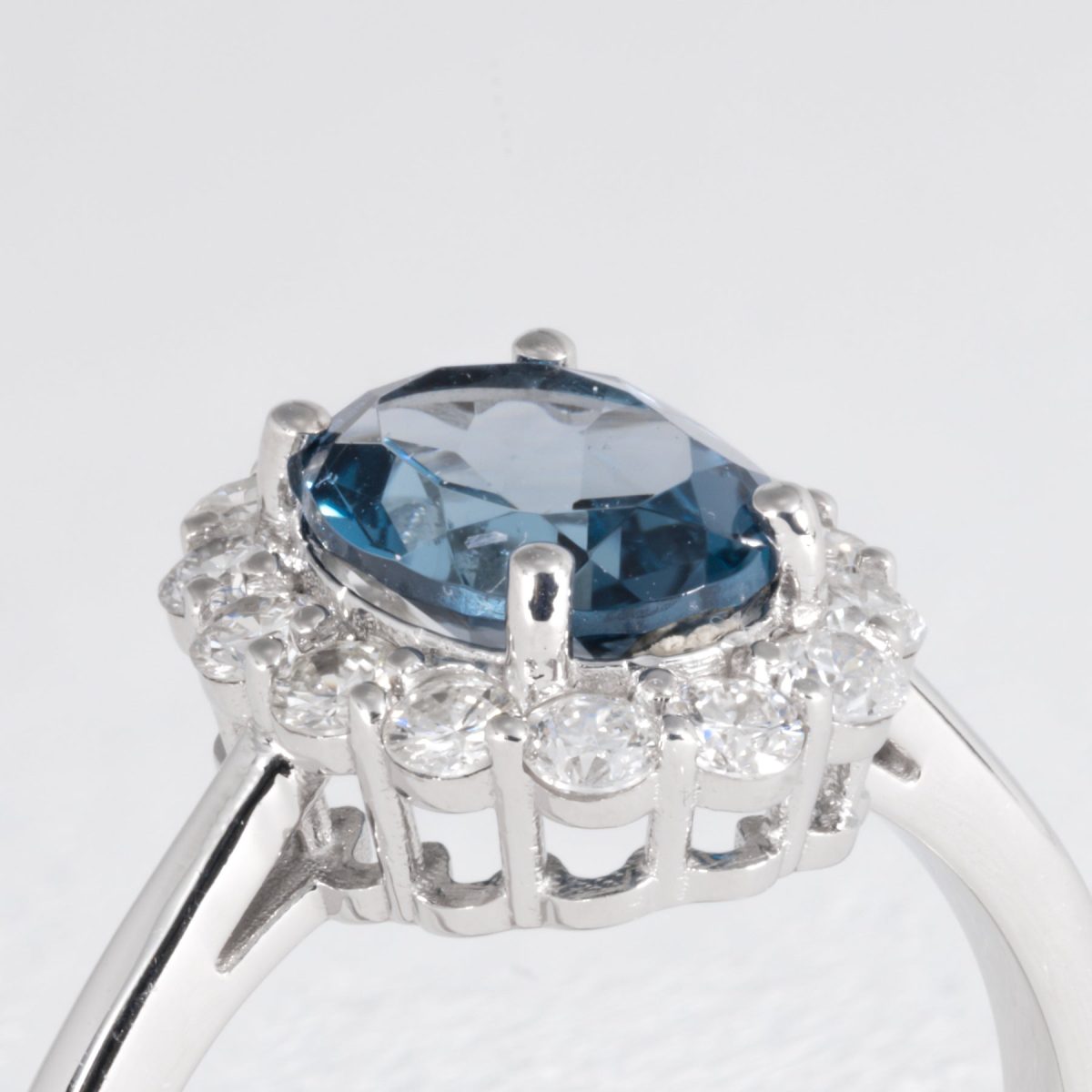 Oval London Blue Topaz Cluster Ring – view 2