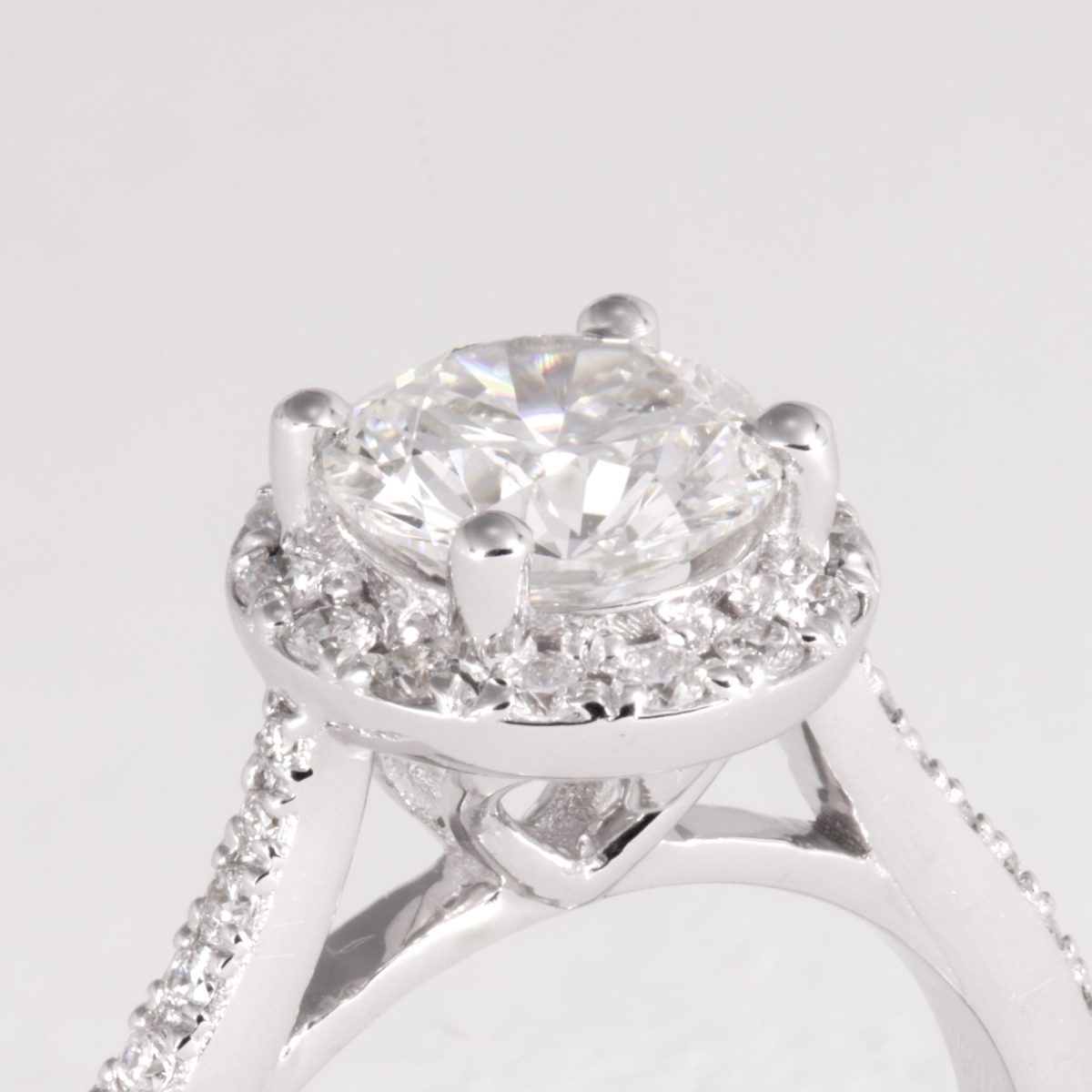 Diamond Halo Engagement Ring – view 2