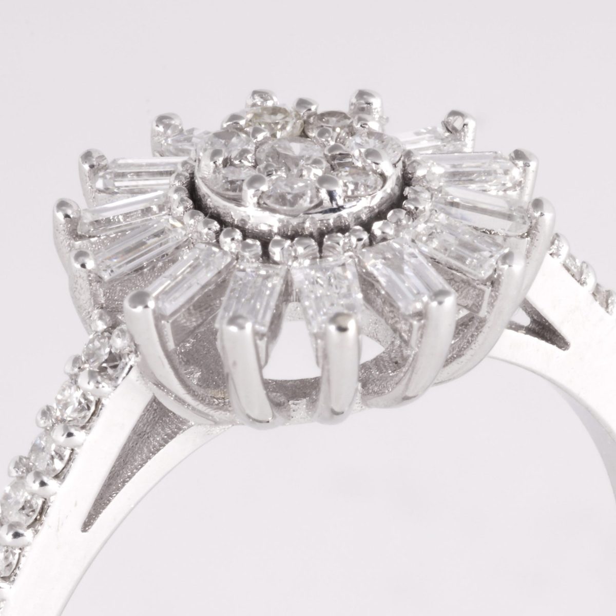 Baguette Diamond Flower Dress Ring – view 2
